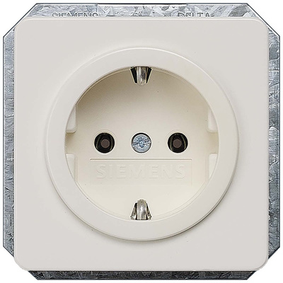 Siemens White 1 Gang Plug Socket, 16A, Schuko, Indoor Use