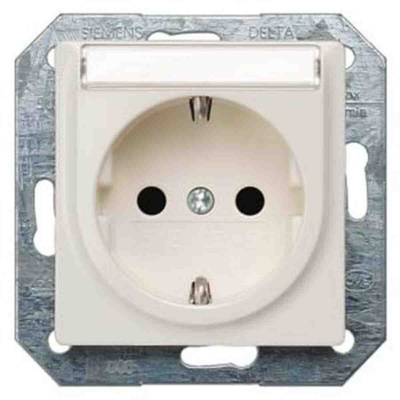 Siemens 1 Gang Electrical Socket, 2 Poles, 16A, Schuko, Indoor Use