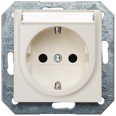 Siemens White 1 Gang Plug Socket, 16A, Schuko, Indoor Use