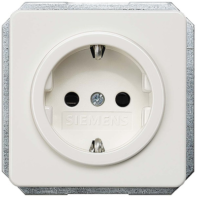 Siemens White 1 Gang Plug Socket, 16A, Schuko, Indoor Use