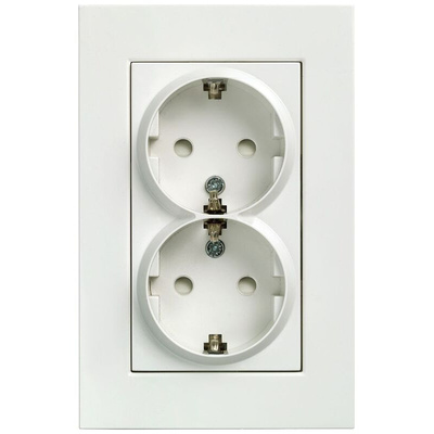Siemens White 2 Gang Plug Socket, 16A, Indoor Use