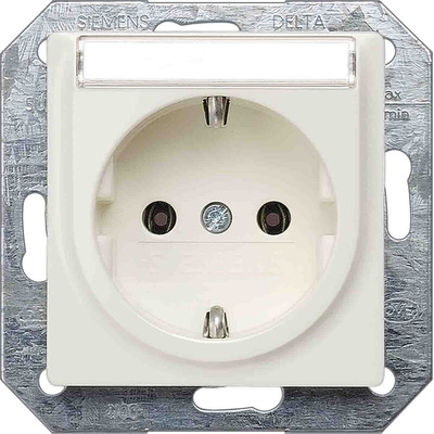 Siemens White 1 Gang Plug Socket, 16A, Indoor Use