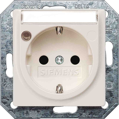 Siemens 1 Gang Plug Socket, 16A, Indoor Use