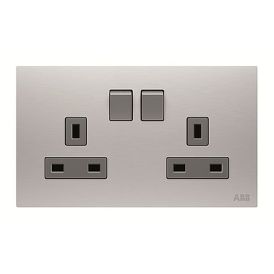 ABB 2 Gang Plug Socket, 2 Poles, 13A