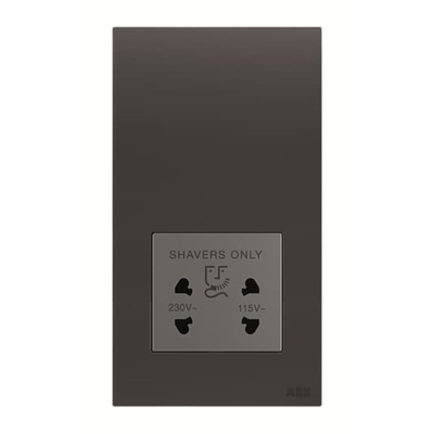 ABB Black 2 Gang Shaver Socket, 20A