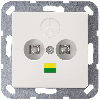 Siemens White 2 Gang Plug Socket, Outdoor Use