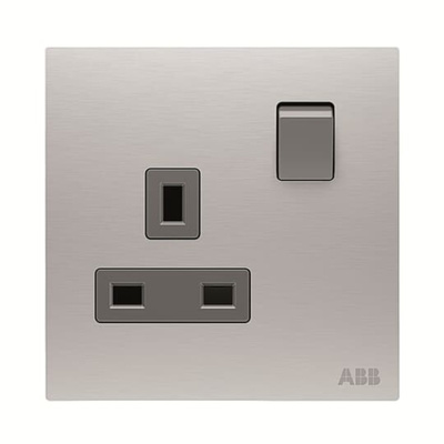 ABB Silver Electrical Socket, 2 Poles, 13A