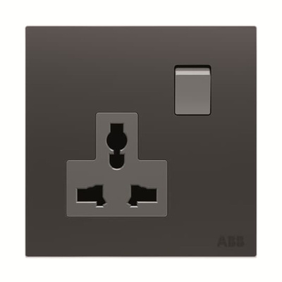 ABB Black 1 Gang Plug Socket, 1 Pole, 13A, BS, Indoor Use
