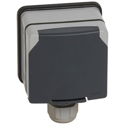 Legrand Grey Plug Socket, 3 Poles, 20A, NF Socket