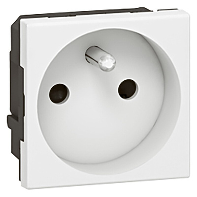 Legrand White 1 Gang Plug Socket, 2 Poles, 16A, Indoor Use