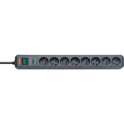 Type E - French 8 Gang Distribution Unit, 1.4m Cable, No, 16A, 230 V, No, Surge Protected