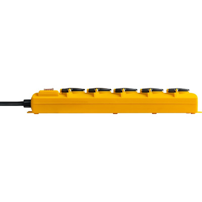 Type E - French 5 Gang Distribution Unit, 2m Cable, No, 16A, 230 V, No, Surge Protected
