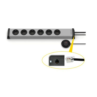 Type F - German Schuko 6 Gang Power Distribution Unit, 1.5m Cable, 16A, 250 V