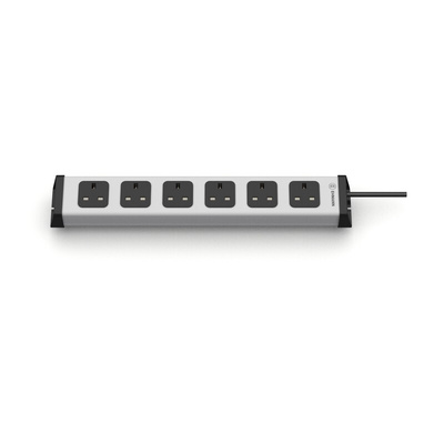 Type G - British 6 Gang Power Distribution Unit, 1.5m Cable, 13A, 230 V, Fused