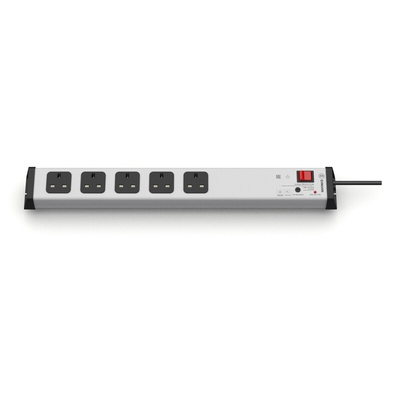 Type G - British 5 Gang Power Distribution Unit, 1.5m Cable, 13A, 230 V, Fused, Surge Protected
