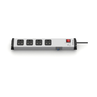 Type G - British 4 Gang Power Distribution Unit, 1.5m Cable, 13A, 230 V, RCD Protected, Fused