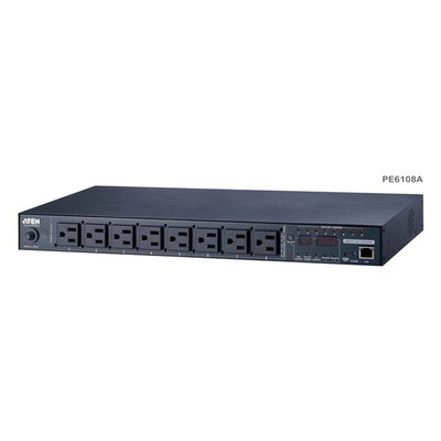 IEC 8 Gang Power Distribution Unit, 3.048m Cable, 10A, 100 - 240 V, Surge Protected