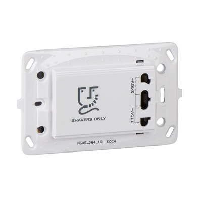 Schneider Electric White 1 Gang Shaver Socket