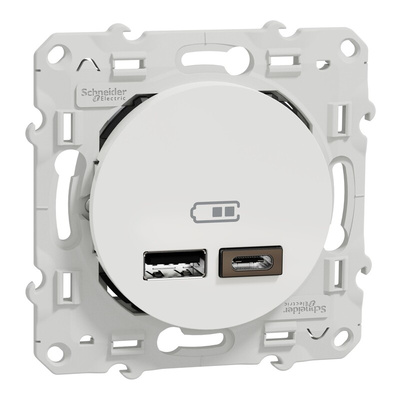 White USB Socket, 2.4A