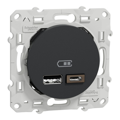 Anthracite USB Socket, 2.4A