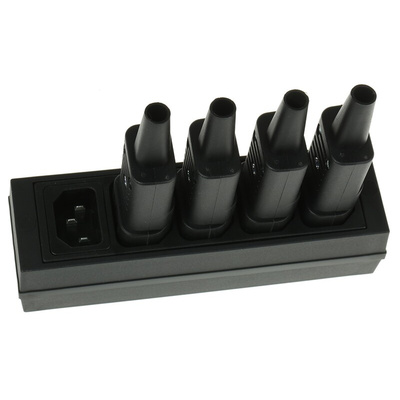 IEC C13 4 Gang Cable Trunking Power Block, 250 V ac