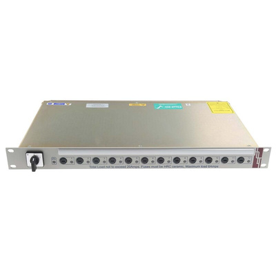 IEC C13 12 Gang Power Distribution Unit, 20A, 250 V, Fused