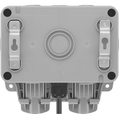 BG Electrical 13A, BS Fixing, Passive, 2 Gang RCD Socket, Polycarbonate, Surface Mount , Switched, IP66 , Outdoor, 250