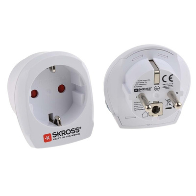 RS PRO Europe, Italy, Switzerland, UK, USA to Australia, China, Europe Travel Adapter, Rated At 10A