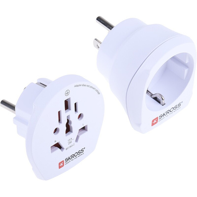 RS PRO Australia, China, Europe, Italy, Switzerland, UK to Europe, US Travel Adapter, Rated At 15A