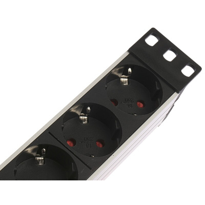 Type F - German Schuko 9 Gang Power Distribution Unit, 2m Cable, 16A, 230 V ac