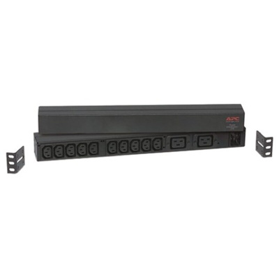 IEC C13, IEC C19 2, 10 Gang Power Distribution Unit, 2.5m Cable, 16A, 120 → 240 V