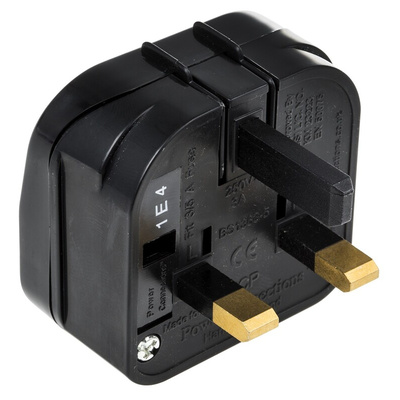 PowerConnections Europe to UK Mains Connector Converter, Rated At 2.5A