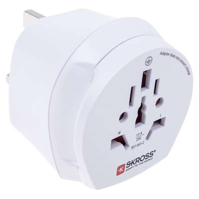 RS PRO Australia, China, Europe, Italy, Switzerland, UK, USA to Europe, UK Travel Adapter, Rated At 13A