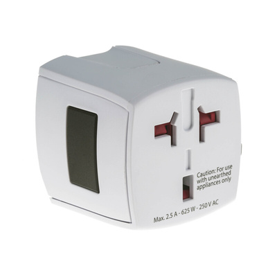 RS PRO Australia, China, Europe, Japan, UK, USA to Australia, China, Europe, Japan, UK, USA Travel Adapter, Rated At