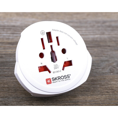 RS PRO Australia, China, Italy, Japan, Switzerland, UK, USA to Europe Travel Adapter, Rated At 16A