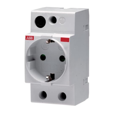ABB Grey 1 Gang Plug Socket, 16A, Type F - German Schuko, Indoor Use