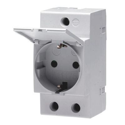 ABB Grey 1 Gang Plug Socket, 16A, Type F - German Schuko, Indoor Use