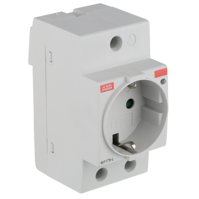 ABB White 1 Gang Plug Socket, 16A, Type F - German Schuko, Indoor Use