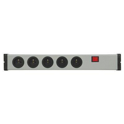 Type E - French 5 Gang Power Distribution Unit, 1.5m Cable, 16A, 250 V