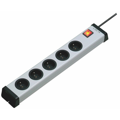 Type E - French 5 Gang Power Distribution Unit, 1.5m Cable, 16A, 250 V