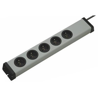 Type E - French 5 Gang Power Distribution Unit, 1.5m Cable, 16A, 250 V