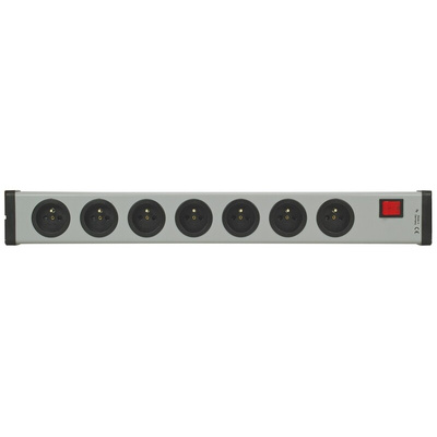 Type E - French 7 Gang Power Distribution Unit, 1.5m Cable, 16A, 250 V