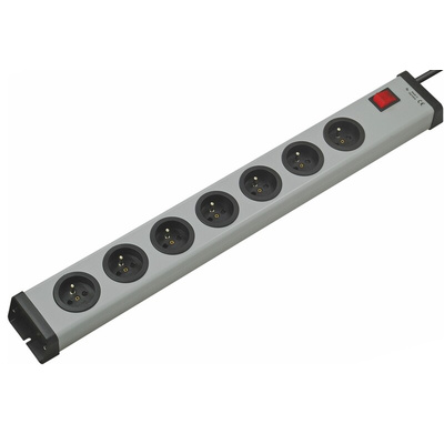 Type E - French 7 Gang Power Distribution Unit, 1.5m Cable, 16A, 250 V