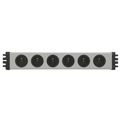 Type E - French 6 Gang Power Distribution Unit, 1.5m Cable, 16A, 250 V