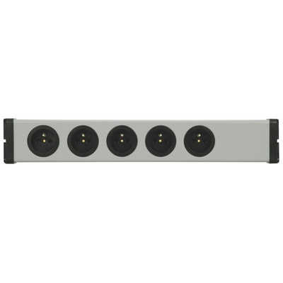Type E - French 5 Gang Trailing Socket, No, 250 V, No