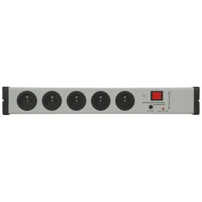 Type E - French 5 Gang Power Distribution Unit, 16A, 250 V, Surge Protected