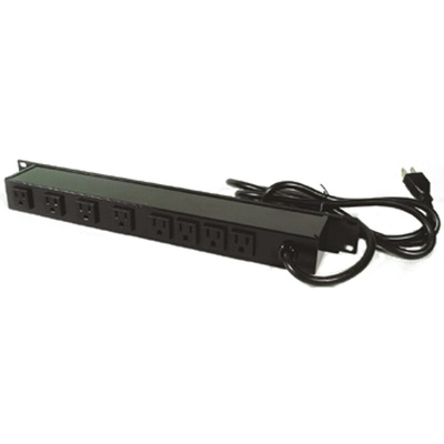 NEMA 5-15R 8 Gang Power Distribution Unit, 4.6m Cable, 15A, 120 V, RCD Protected