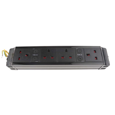 Type G - British 4 Gang Power Distribution Unit, 0.15m Cable, Fused
