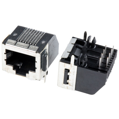 TE Connectivity 5555141 Series Female RJ45 Connector, Through Hole, Cat3
