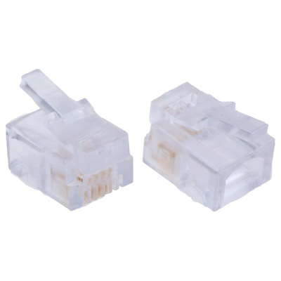 Bel-Stewart 940-SP Series Male RJ14 Connector, Cable Mount, Cat3, UTP Shield